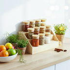 Glass Jars with Airtight Bamboo Lids — Set of 12