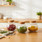 Glass Jar With Cork Lid 500ml – Airtight Food Jar for Kitchen