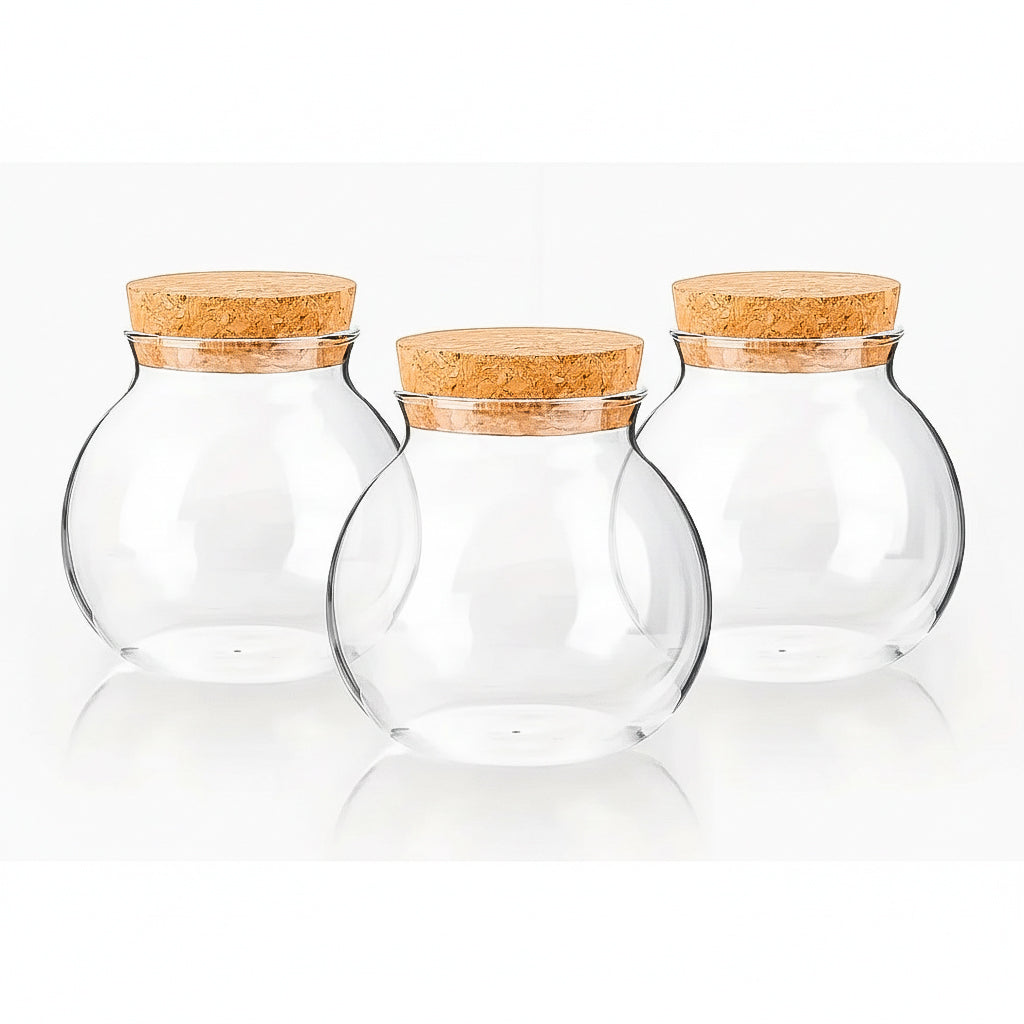 Glass Jar With Cork Lid 500ml – Airtight Food Jar for Kitchen