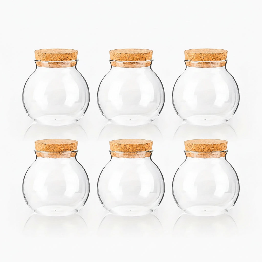 Glass Jar With Cork Lid 500ml – Airtight Food Jar for Kitchen