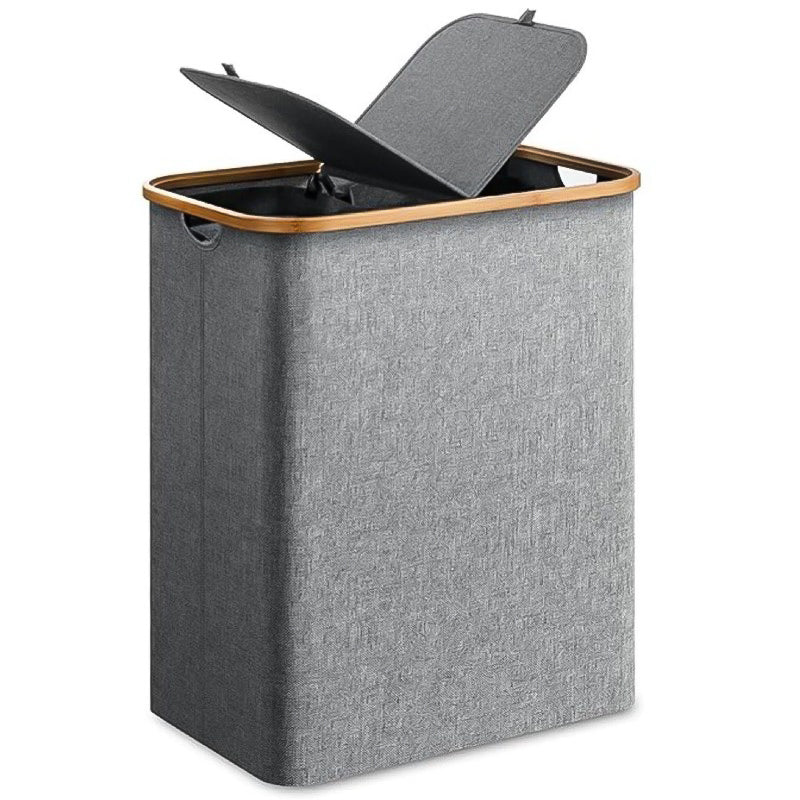 145L Foldable Laundry Hamper with Lid & 2 Removable Bags – 600D Oxford Fabric