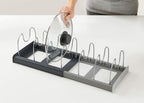Expandable Lid & Tops Organiser – Adjustable Kitchen Rack for Pot & Pan Lids