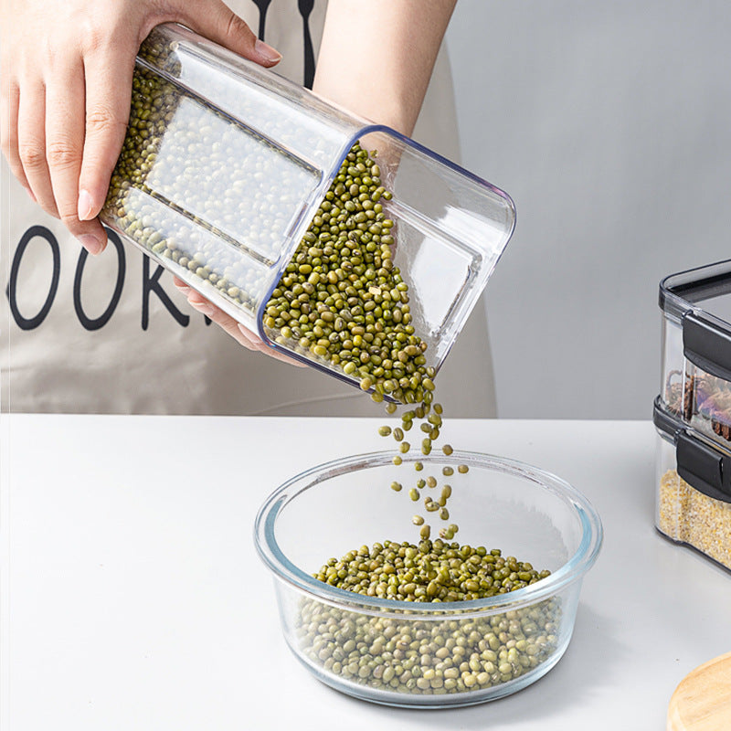 Airtight Food Storage Container Square Transparent Jar