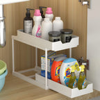 Under Sliding Cabinet Basket Organizer 2 Tier Storage Under Sink Cabinet