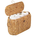 Water Hyacinth Toilet Paper Basket with Lid – Holds 6 Rolls