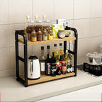 Metal and wood expandable shelf