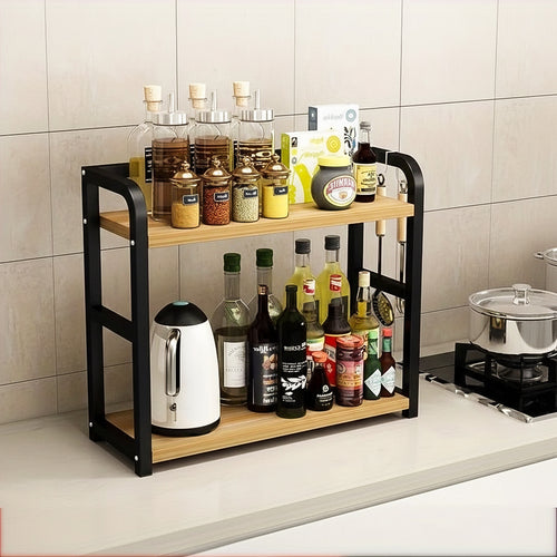 Metal and wood expandable shelf