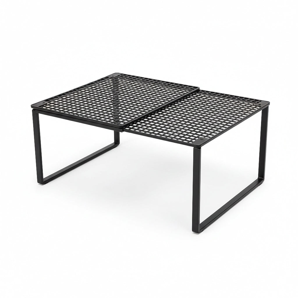 Black expandable metal kitchen shelf
