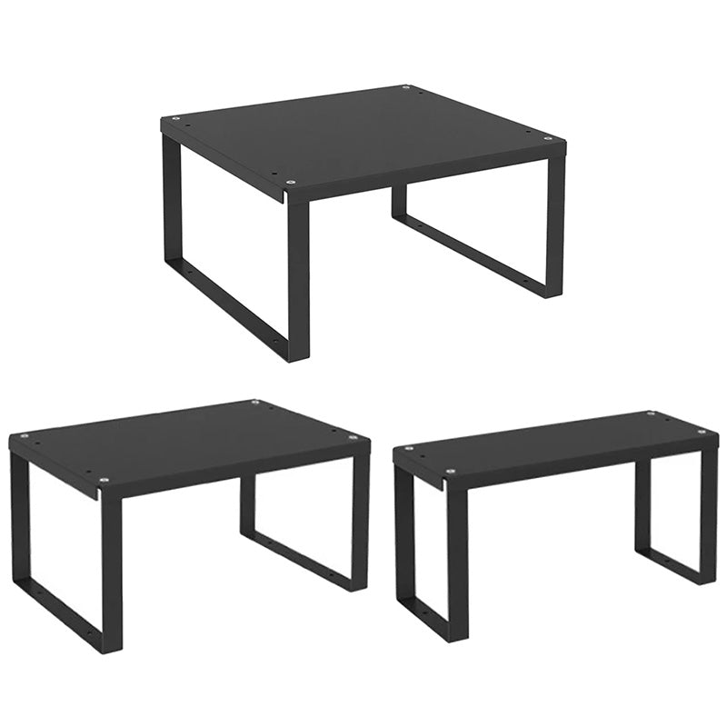 3 piece stackable black metal kitchen shelf