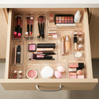 Multi Piece Clear Bathroom Drawer Organizer Set