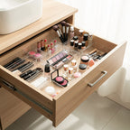 Multi Piece Clear Bathroom Drawer Organizer Set