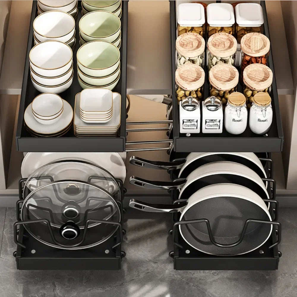 Pull-Out Cabinet Organizer For Pots And Lids
