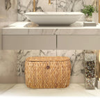 Water Hyacinth Toilet Paper Basket with Lid – Holds 6 Rolls