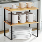 Wooden shelf for mugs, plates for kitchen cupboard