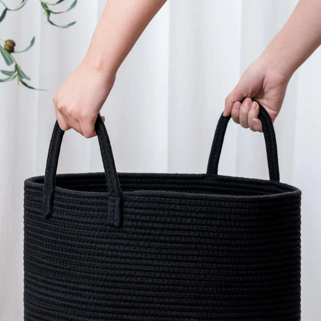 Large Rope Laundry Basket – Woven Storage for Bedroom, Bathroom & Living Room