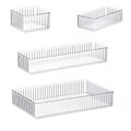 Multi Piece Clear Bathroom Drawer Organizer Set