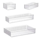 Multi Piece Clear Bathroom Drawer Organizer Set