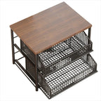 Double-Layer Microwave Stand with Drawers | Space-Saving Countertop Storage Rack