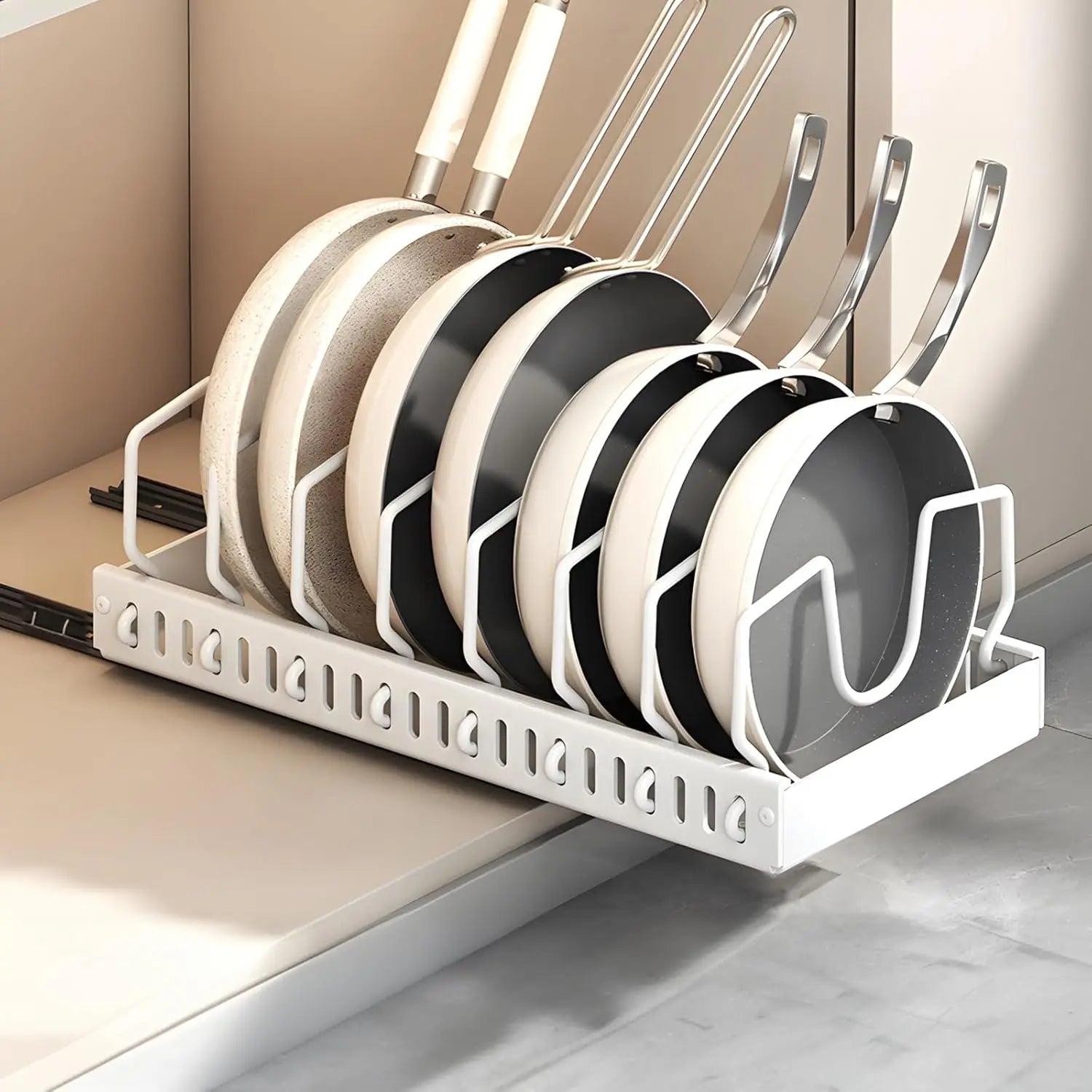 Pull-Out Cabinet Organizer For Pots And Lids