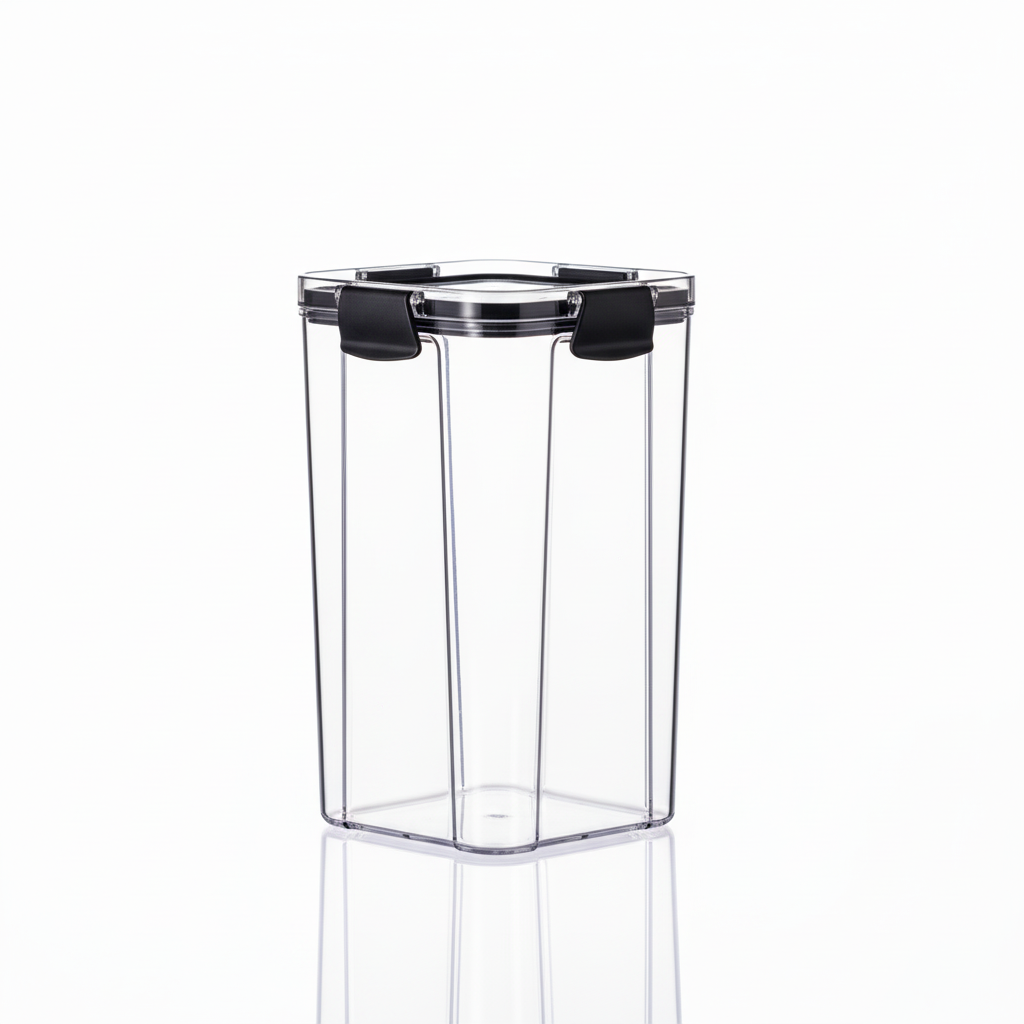 Airtight Food Storage Container Square Transparent Jar