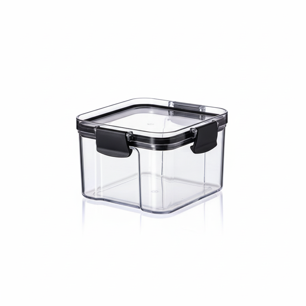 Airtight Food Storage Container Square Transparent Jar