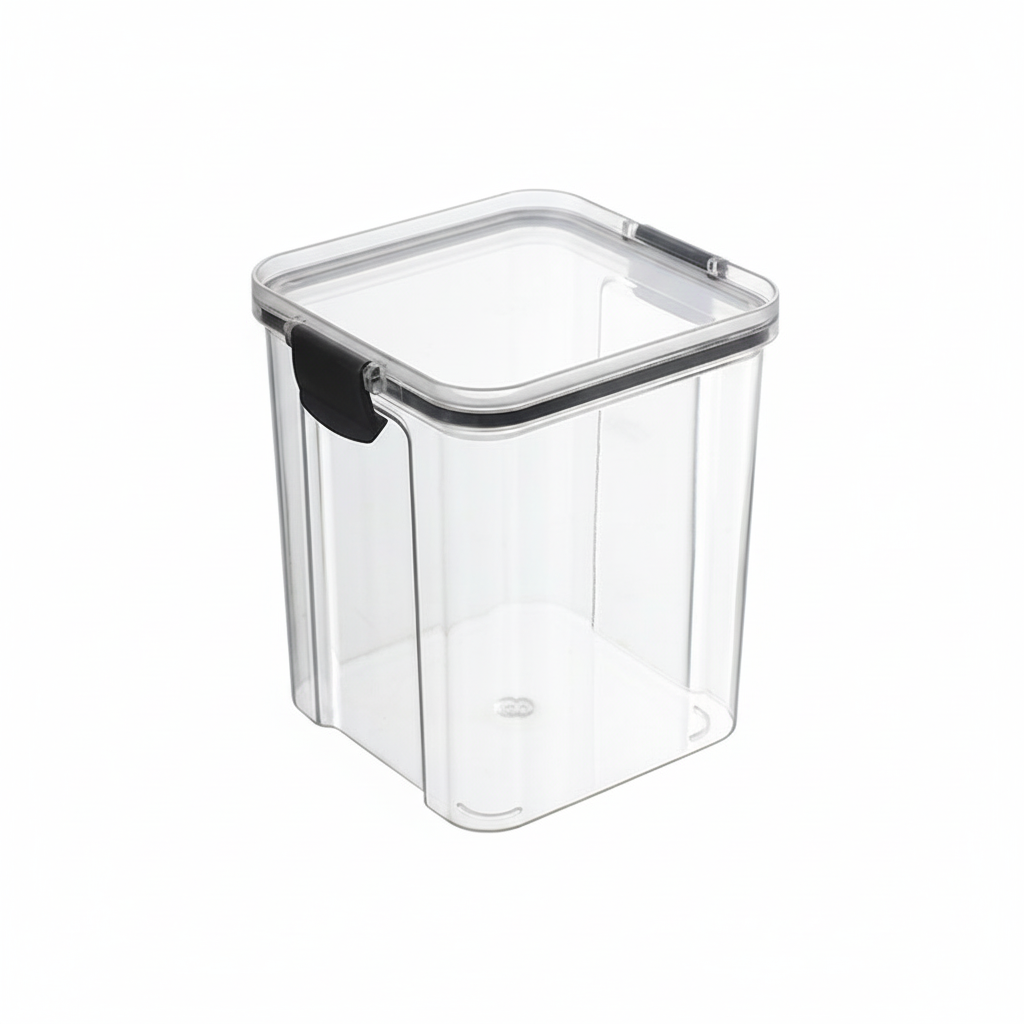 Airtight Food Storage Container Square Transparent Jar