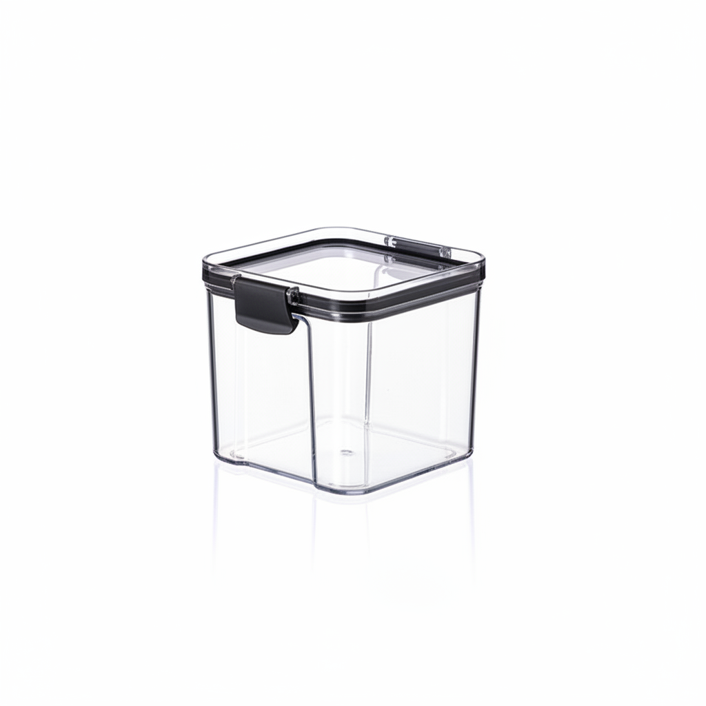 Airtight Food Storage Container Square Transparent Jar