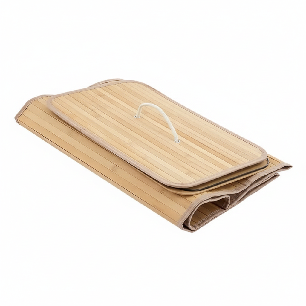 Bamboo Laundry Hamper 106L – Dual Compartment with Lid & Washable Liner