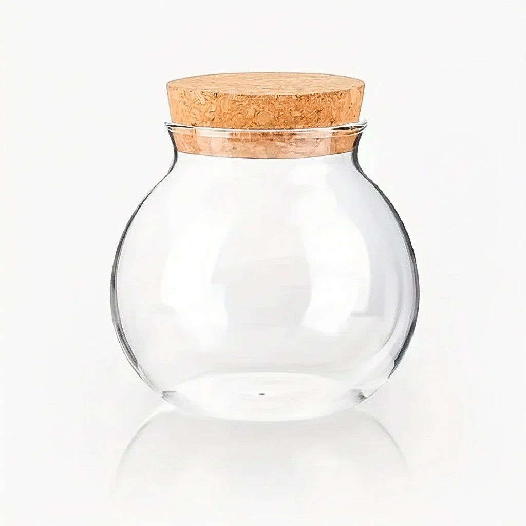 Glass Jar With Cork Lid 500ml – Airtight Food Jar for Kitchen