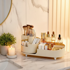 360° Rotating Cosmetic Storage Rack with Divided Compartments