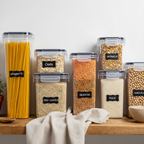 7-Piece Airtight Food Storage Container Set with Labels - BPA Free Plastic