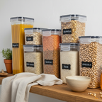 7-Piece Airtight Food Storage Container Set with Labels - BPA Free Plastic
