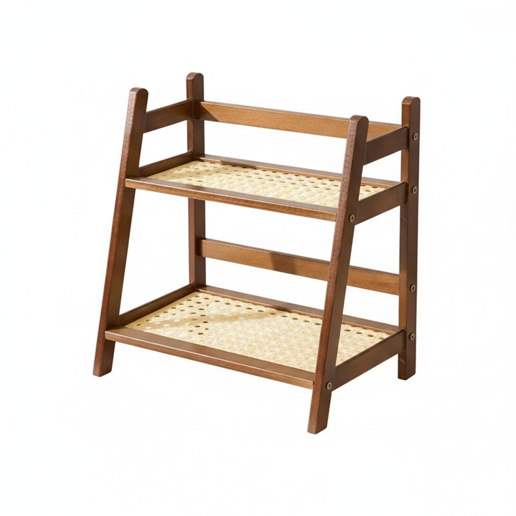 Dark wood kitchen rack