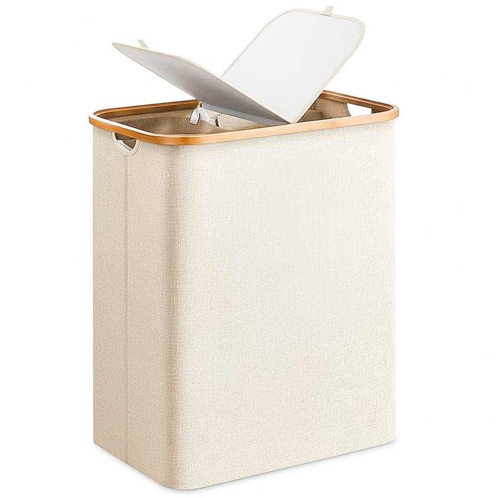 145L Foldable Laundry Hamper with Lid & 2 Removable Bags – 600D Oxford Fabric