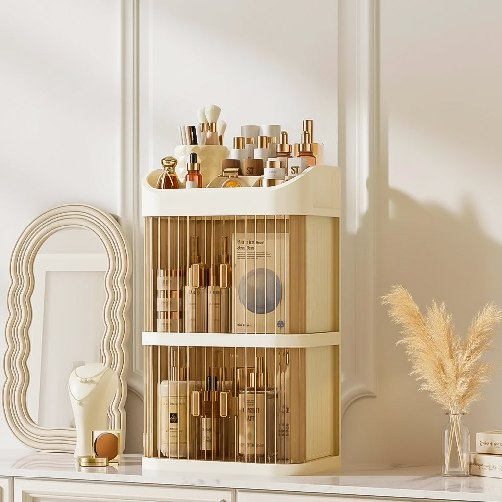 Large Makeup Storage Box with Drawer – Dustproof Cosmetic Organizer for Dressing Table