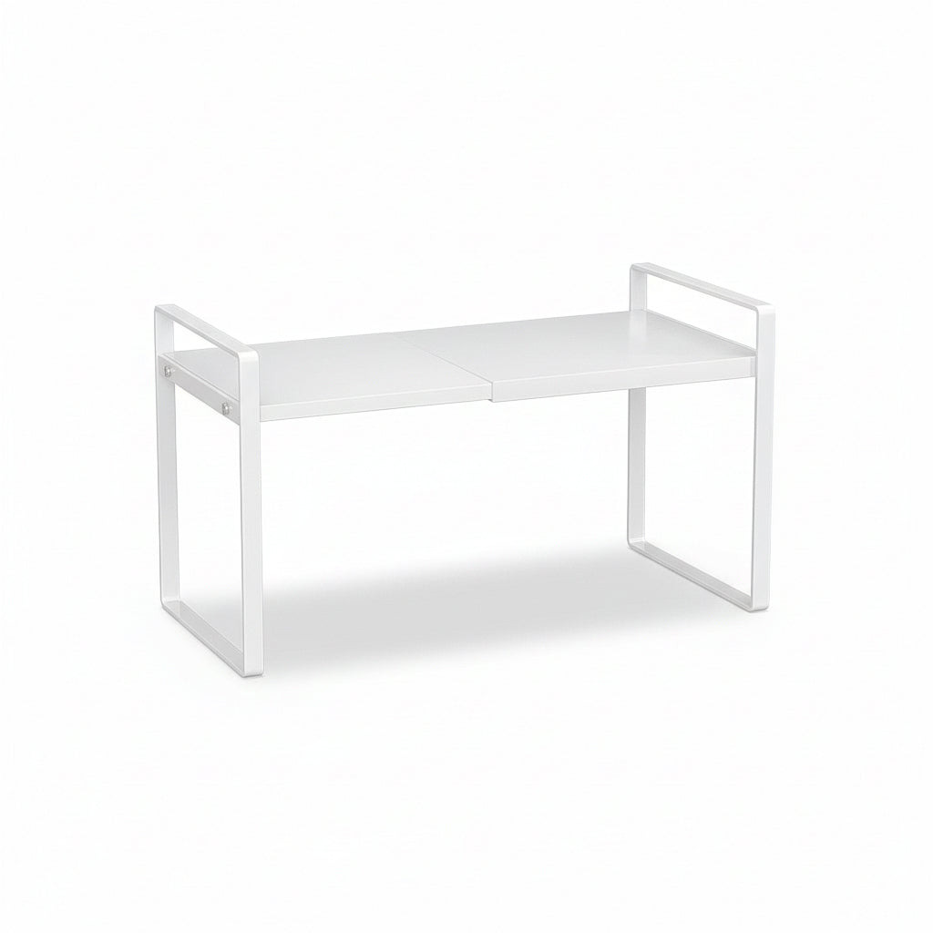 Expandable Metal Cabinet Shelf Rack – Double-Tier Kitchen & Home Organiser
