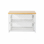 Double-Layer Microwave Stand with Drawers | Space-Saving Countertop Storage Rack