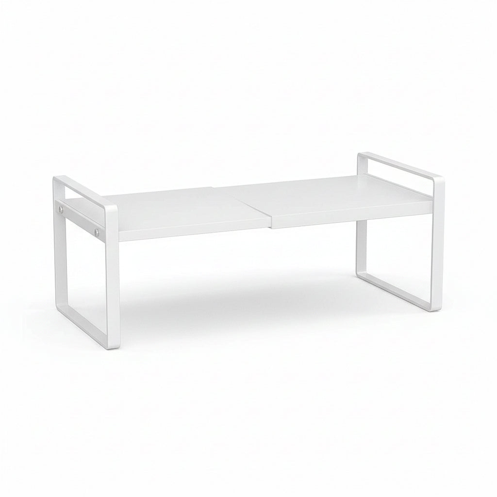 Expandable Metal Cabinet Shelf Rack – Double-Tier Kitchen & Home Organiser