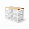 Double-Layer Microwave Stand with Drawers | Space-Saving Countertop Storage Rack